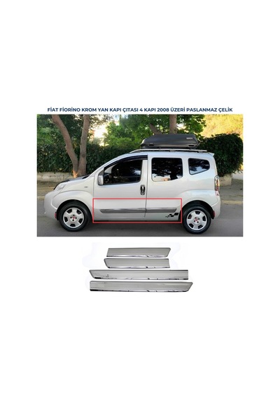 Ebal Otomotiv Fiat Fiorino Krom Yan Kapı Çıtası 4 Kapı 2008 Üzeri P. Çelik