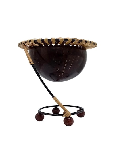 Hindistan Cevizi Şekerlik Spiral Coconut Metal Ayaklı Coconat Kase No 2