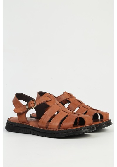 Pierre Cardin Hakiki Deri Taba Erkek Sandalet Pc-7462 Taba