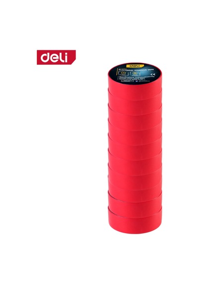 Delı Elektrik Yalıtım Bandı 0.13mm 18mm 10m Kırmızı İzolasyon Bandı