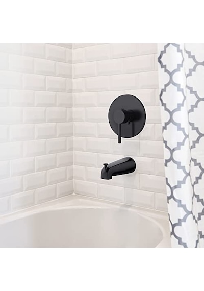 595629 Banyo İçin Geçmeli Pull-up Duvara Monte Küvet Yönlendirici Ağız, Mat Siyah, 3-7 İnç Çok Renkli