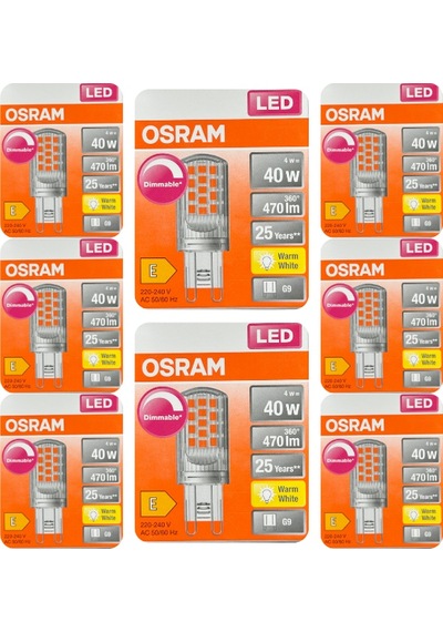 Osram 4w 40w 2700k Sarı Işık G9 Duylu Dim Edilebilir Led Kapsül Ampul 8 Adet
