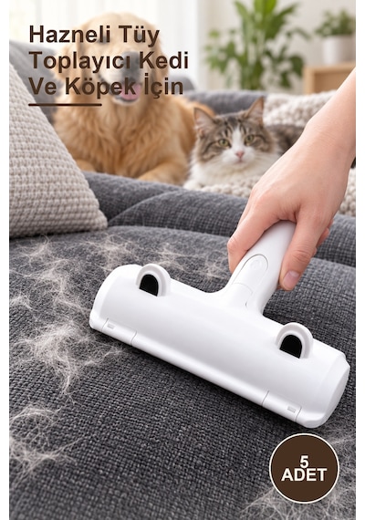 5 Adet Hazneli Tüy Toplayıcı Kedi Ve Köpek İçin