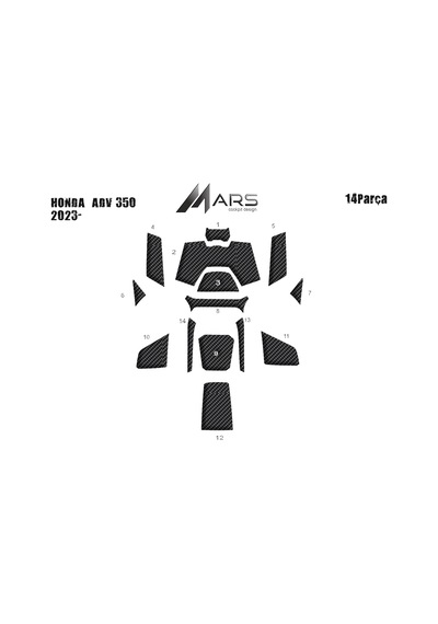 Honda Adv 350 Tank Pad Ve Grenaj Kaplama 14 Parça Siyah