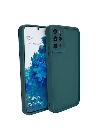 Samsung Galaxy S20 Plus Ve S20 Pro Uyumlu Kamera Çıkıntılı Mat Silikon Telefon Kılıfı Yeşil