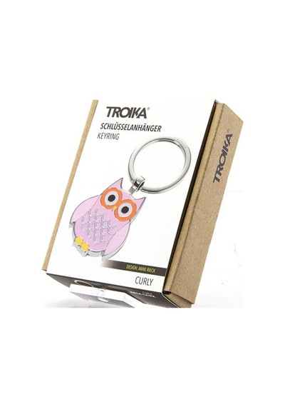 Troika Rosy Anahtarlık - Curly - Krom Kaplama Emaye Metal, Pembe