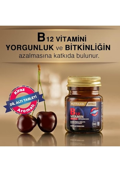 Nutraxin B12 Vitamin 1000 Mcg 60 Tablet Takviye Edici Gıda