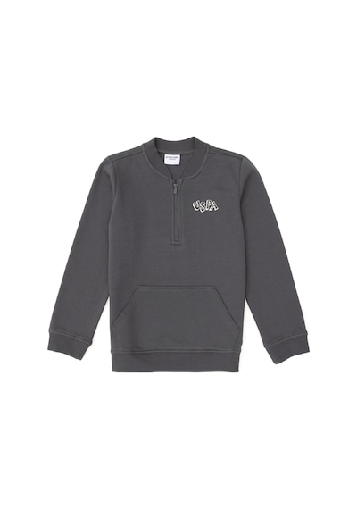 U.S. Polo Assn. Erkek Çocuk Yarım Fermuarlı Antrasit Sweatshirt 50293774-VR006