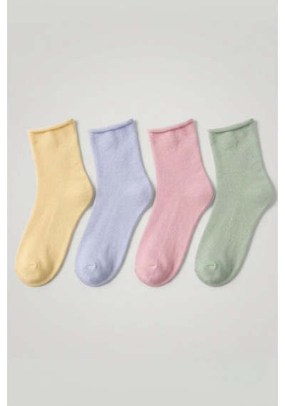 Socketta 4'lü Karışık Renkli Kadın Bambu Dikişsiz Lastiksiz Esnek Kısa Konç Çorap - Premium Çağla Yeşili-açık Sarı-lila-açık Pembe Socketta 4'lü Karışık Renkli Kadın Bambu Dikişsiz Lastiksiz Esnek Kısa Konç Çorap - Premium Çağla Yeşili-açık Sarı-lila-açık Pembe