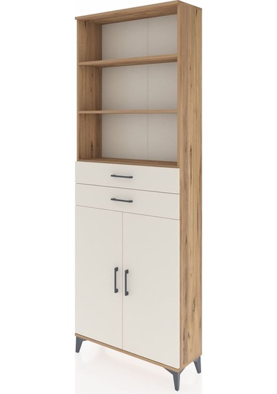 Arges Dolap 4 Raflı 2 Çekmeceli 2 Kapaklı 88x30x243 Çam-aytaşı Çam