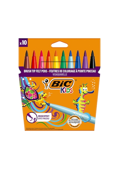 Bıc Kids Visaquarelle Fırça Uçlu Boya Kalemleri 10'lu Kutu