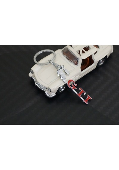 Volkswagen Uyumlu Gti Koşan Tavşan Logo Krom Metal Çift Yön Anahtarlık