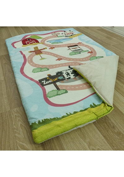 Zooturak Peluş Çocuk Matı İnek Benekli 100cm x 150cm