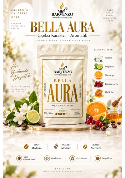 Barvenzo Üçlü Lezzet Serisi 250 G 3 Oro Dora + Viva Terra + Bella Aura Moka Pot