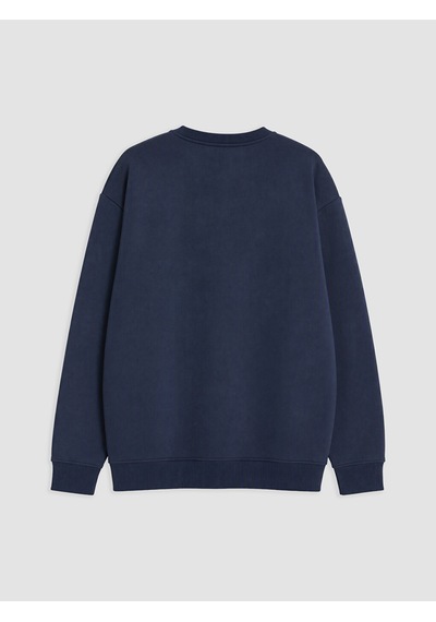 Lcw Vision Lacivert Bisiklet Yaka Erkek Kalın Sweatshirt