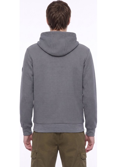 Discovery Expedition D6wm-swt3772 Gri Kapüşonlu Rahat Jakarlı Erkek Sweatshirt Gri Melanj