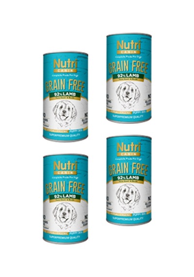Nutri Canin Tahılsız %92 Kuzu Etli Konserve Yavru Köpek Maması 6 x 400 G