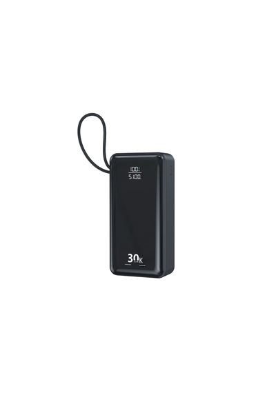 30.000 Mah Taşınabilir Şarj Aleti 22.5w Pd Hızlı Şarj Lcd Şarj Göstergeli 6 Port Powerbank Siyah