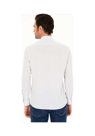 Cacharel Lacivert Slim Fit Uzun Kollu Gömlek