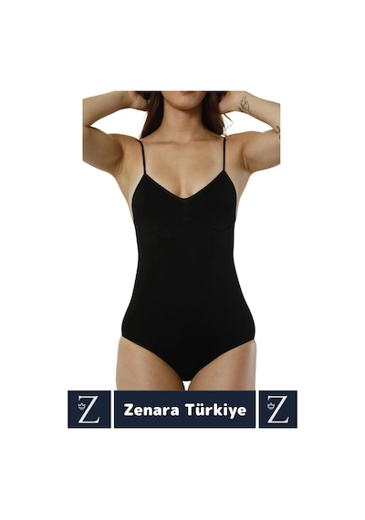 İz İç Göstermez Kaymaz Vücut Şekillendiren Sıkılaştıran Toparlayan Çıtçıtlı Slip Body Korse Siyah