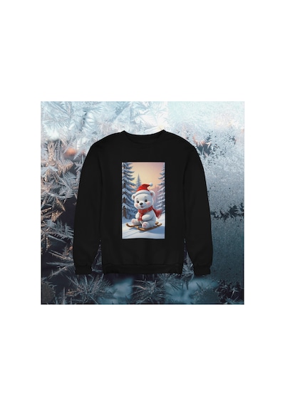 Stil X Yeni Yıl Baskılı Kız Çocuk Sweatshırt, Chrıstmas Temalı Siyah-7
