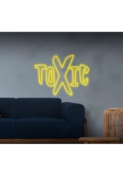 Toxıc Yazılı Neon Tabela Sarı