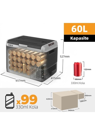 Iceco Mcd60d 12/24volt 60 Litre Kompresörlü Outdoor Oto Buzdolabı