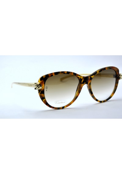 Cartier Panthere De Gold Cat Eye Havana Kahverengi Altın Kadın Güneş Gözlüğü