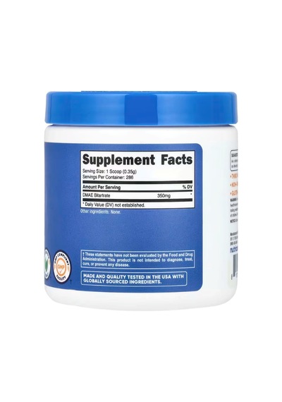 Nutricost, Dmae Bitartrate, Unflavored, 3.6 Oz 100 G Abd Me...