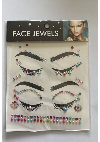 Face Gems Yüz Süsleme Taşı Vücut Kristali Model 20 Beyaz