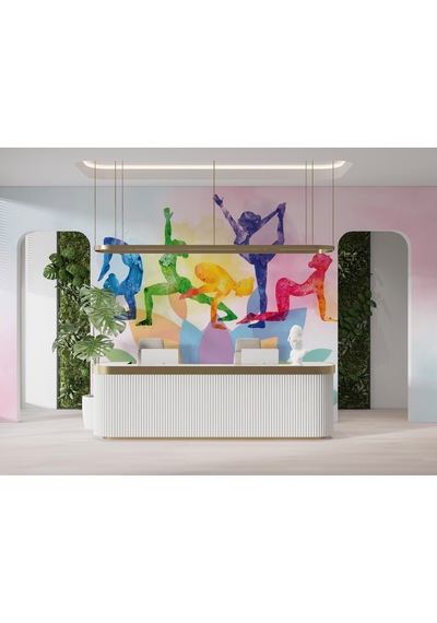 Lotus Çiçekli Spor Salonu Duvar Kağıdı, Pilates Yoga Salonu Duvar