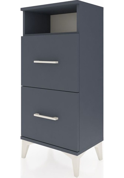 Arges Komodin Tek Raflı 2 Çekmeceli 44x30x96 Antrasit-antrasit Antrasit