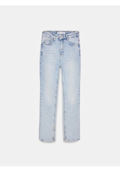 Dilvin 72326 Yanı Yırtmaçlı Straight Jean-mavi
