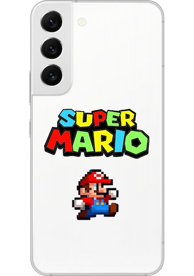 Samsung Galaxy S22 Uyumlu Şeffaf Kılıf 2 Mario Tasarımlı