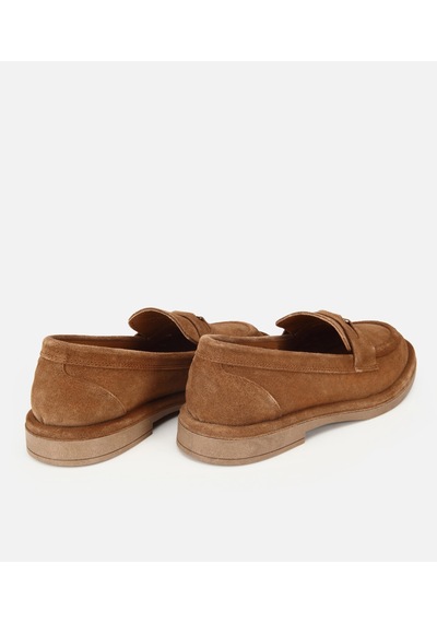 Hotiç Kadın Süet Deri Taba Tokalı Klasik Loafer