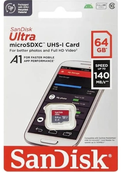 SanDisk Ultra SDSQUAB-064G-GN6MN 64 GB micro SDXC Class 10 UHS-I Hafıza Kartı