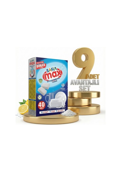 Safia Max Bulaşık Makina Tableti 9x40lı
