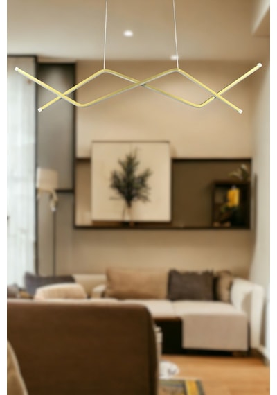 Utku Eskitme Renk Modern Tasarım Yemek Masası Üstü - Mutfak - Salon Beyaz Led Sarkıt Avize Eskitme