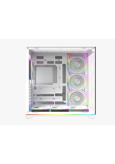 Strong Balerion 7x 120 Mm Fanlı Argb Kumandalı Şerit Ledli 600w 80+ Atx Akvaryum Beyaz Gaming Bilgisayar Kasası