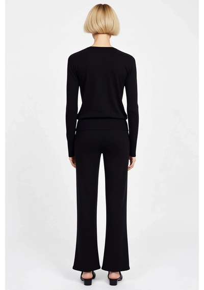 Benerly Kadın Alt Üst Wardrobe Essentials Merserize Görünümlü Triko Hırka siyah