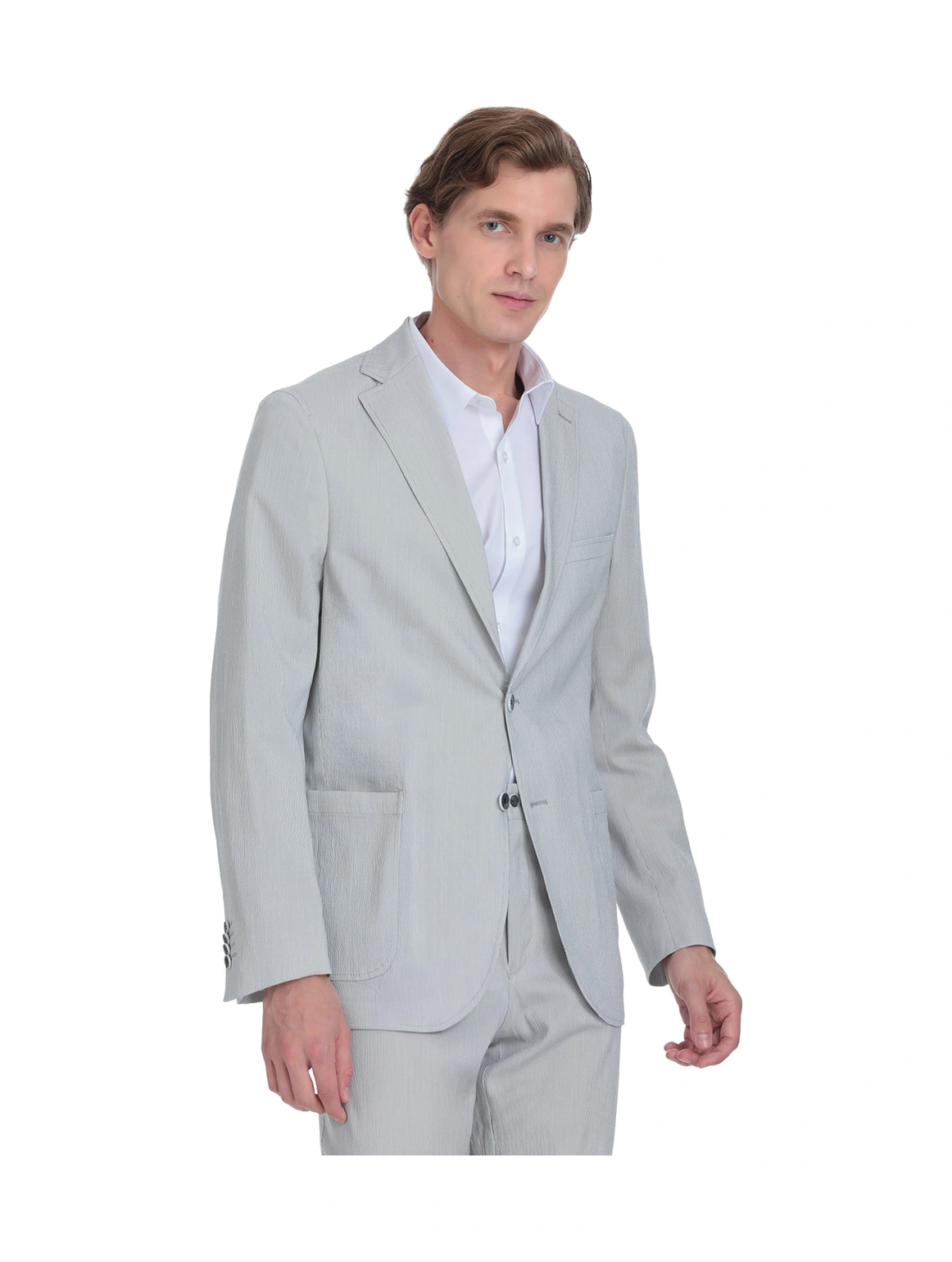 Hatemoğlu Gri Comfort Fit Mono Yaka Casual Takım Elbise Gri Hatemoğlu Gri Comfort Fit Mono Yaka Casual Takım Elbise Gri