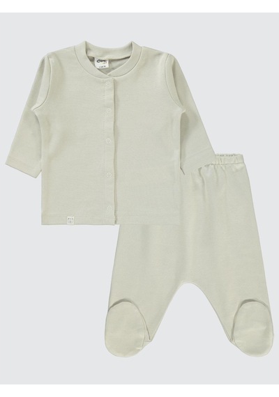 Civil Baby Düz 1-6 Ay Pijama Takımı - Bej Taş Rengi