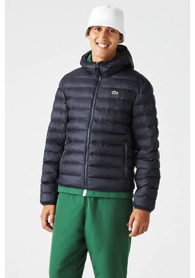 Lacoste Thermore Certified Synthetic Fill Jacket Kapüşonlu Şişme Erkek Mont Lacivert Lacivert