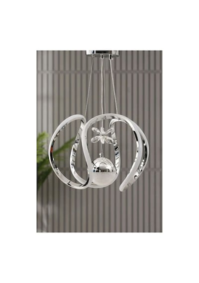 Wesnay Model Krom Gümüş 3 Renk Salon Mutfak Oturma Yatak Odası Modern Led Sarkıt Avize Gri