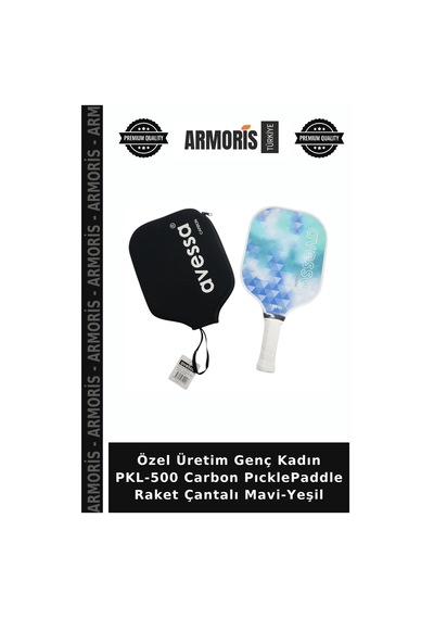 Özel Üretim Genç Kadın Pkl-500 Carbon Pıcklepaddle Raket Çantalı Mavi-yeşil Mavi - Yeşil