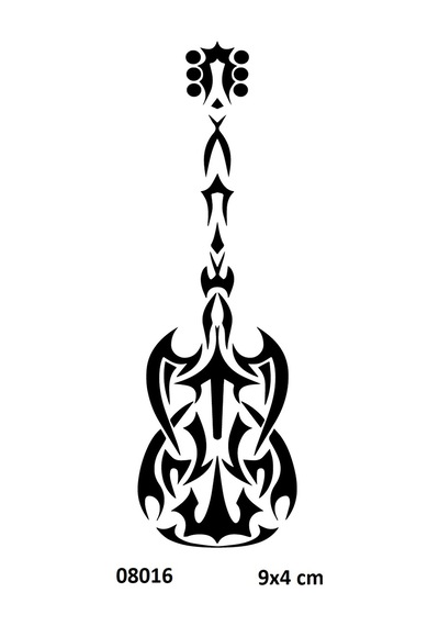 Airbrush Tattoo Bas Gitar Yapışkanlı Stencil Süsleme Ve Boyama Kalıbı Stencil Kalıp