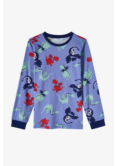 Penti Erkek Çocuk Lila Dragon Repeat Pamuklu Uzun Kollu Pijama Takımı