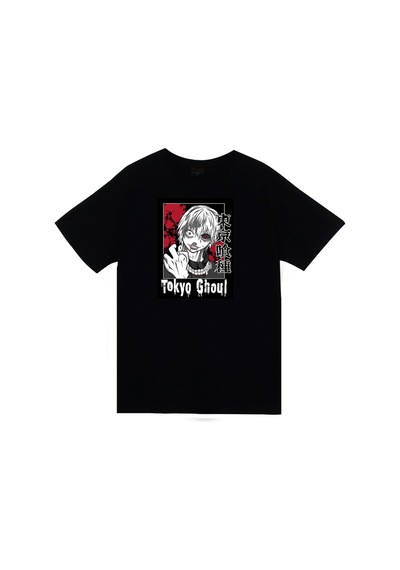 Stoned&Fame Tokyo Ghoul Anime Baskılı Unisex %100 Pamuk Siyah T-shirt SIYAH Siyah