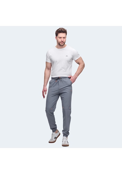 Slazenger NADJA Erkek Cepli Dar Paça Koyu Gri Eşofman Altı