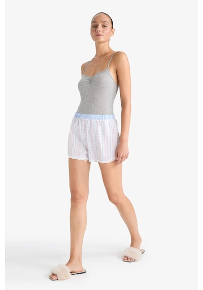 Defacto Regular Fit Gofre Dokulu Çizgili Şort Pijama Altı-fall İn Love F8932ax25hsbe551 Mavi